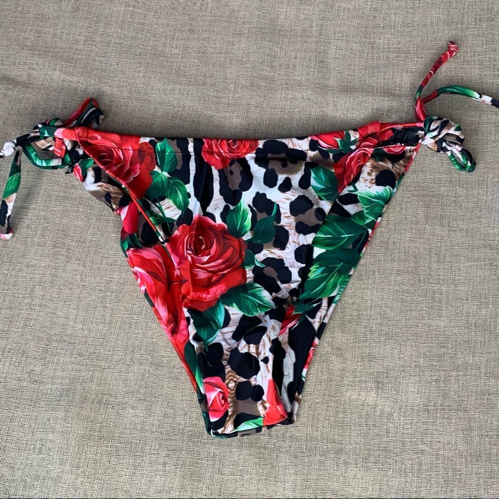 Leopard Rose Bikini Bottom Medium